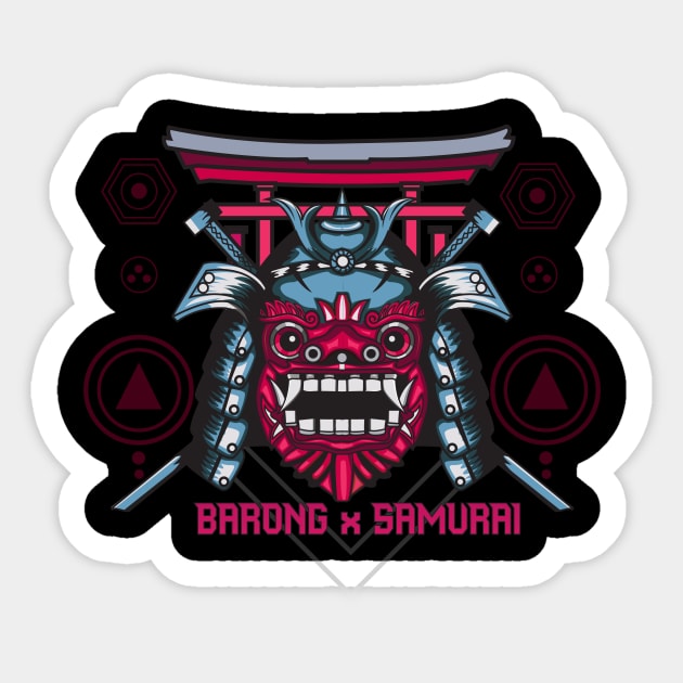 Barong X Samurai Illustration Sticker by Marciano Graphic